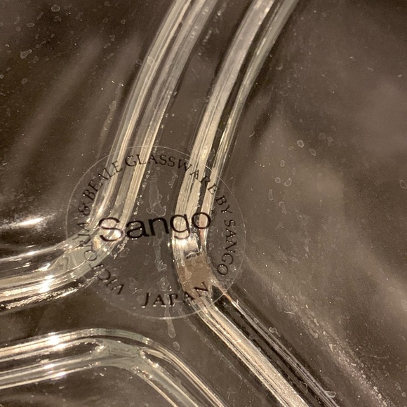 Sango Victoria & Beale 3-Part Clear Glass Platter Forbidden Fruit Pattern Japan - Picture 5 of 5